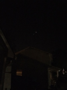 Venus (top right) and Jupiter and Mars (bottom left) this morning